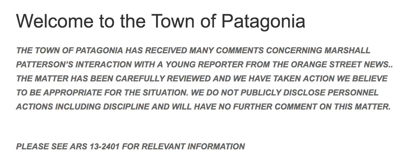 Patterson town message